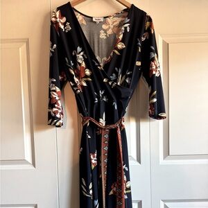 Leota Wrap Dress with stretch Size XL worn twice